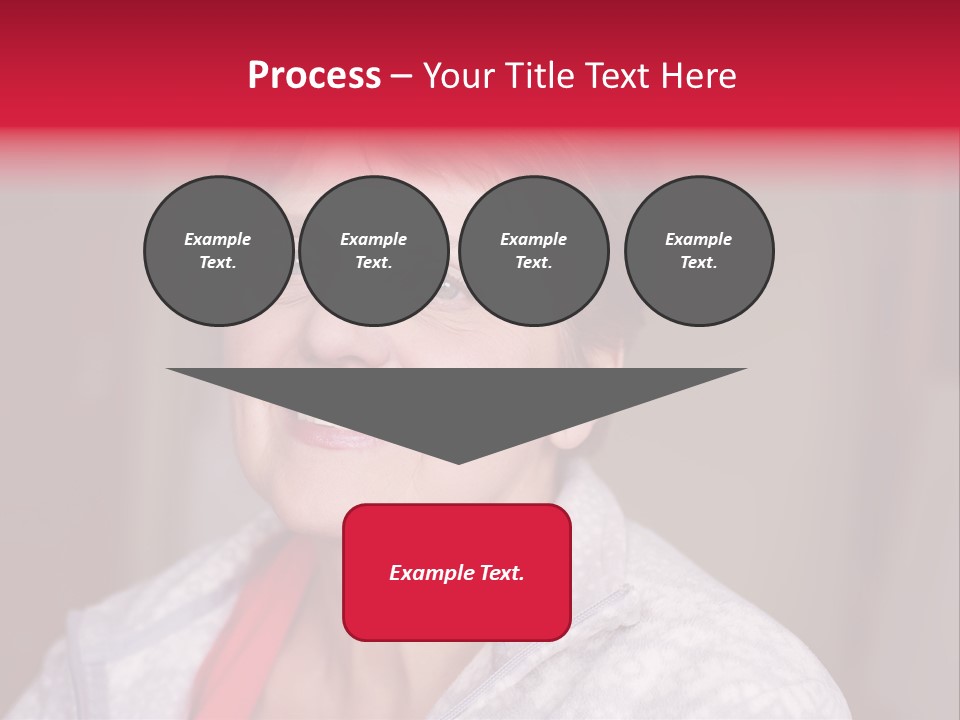A Woman Smiling With A Red Ribbon Around Her Neck PowerPoint Template