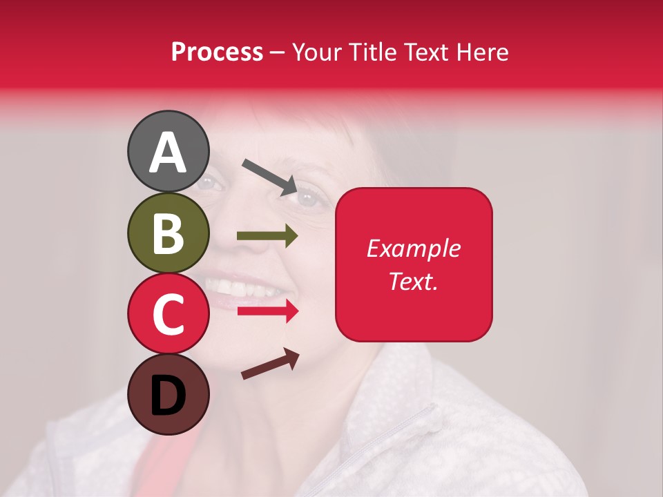 A Woman Smiling With A Red Ribbon Around Her Neck PowerPoint Template