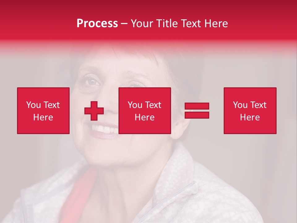 A Woman Smiling With A Red Ribbon Around Her Neck PowerPoint Template