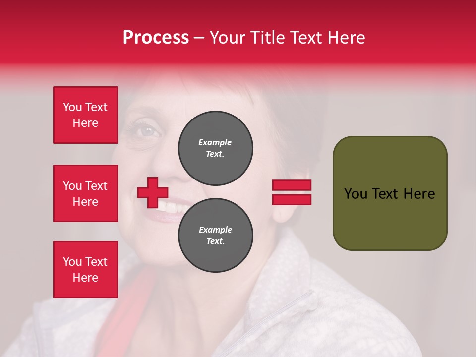 A Woman Smiling With A Red Ribbon Around Her Neck PowerPoint Template