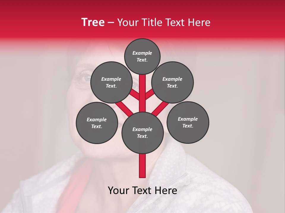 A Woman Smiling With A Red Ribbon Around Her Neck PowerPoint Template