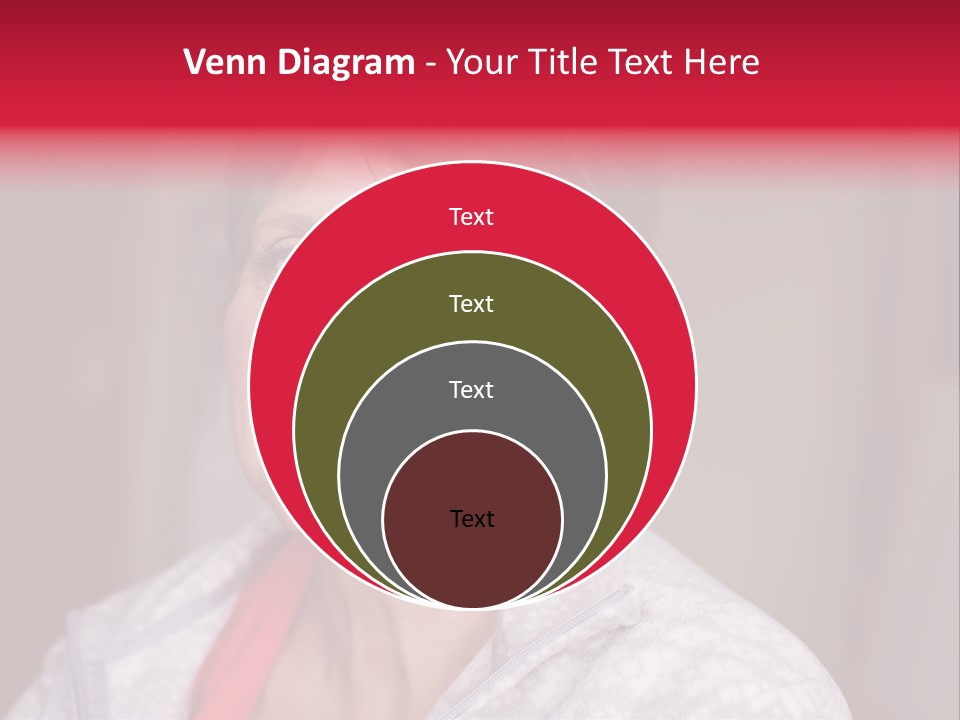 A Woman Smiling With A Red Ribbon Around Her Neck PowerPoint Template