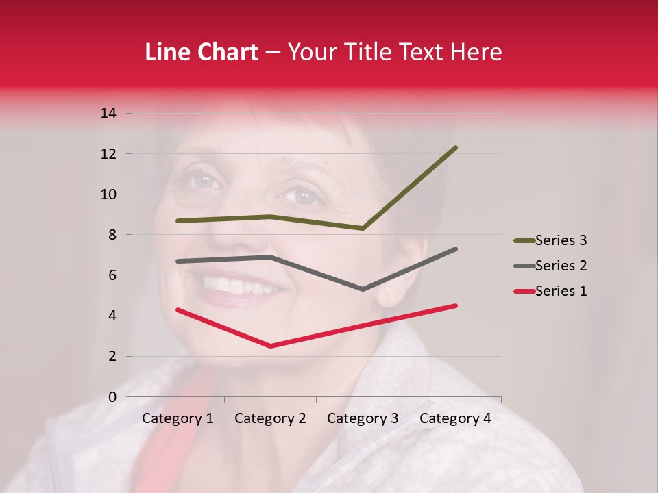 A Woman Smiling With A Red Ribbon Around Her Neck PowerPoint Template