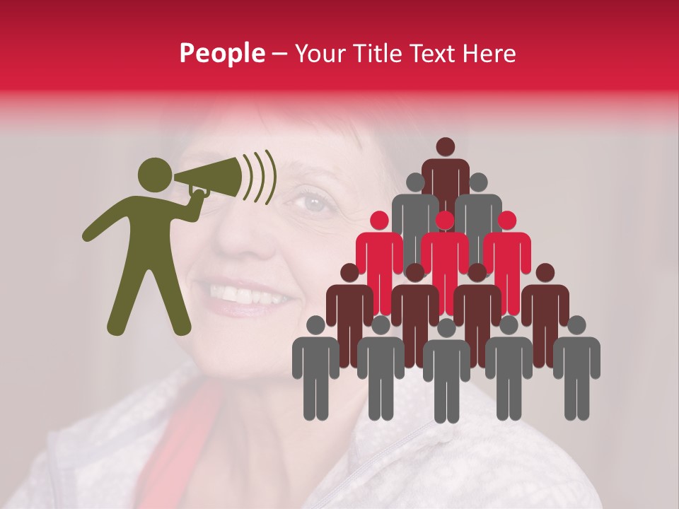 A Woman Smiling With A Red Ribbon Around Her Neck PowerPoint Template