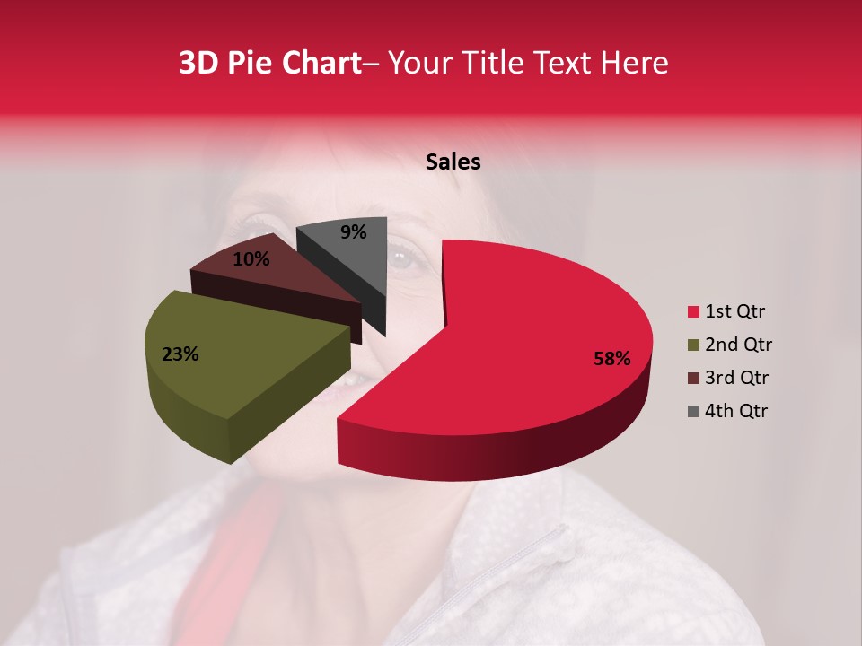 A Woman Smiling With A Red Ribbon Around Her Neck PowerPoint Template
