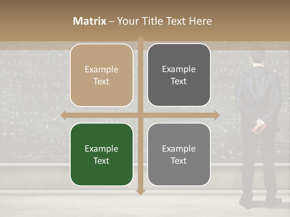 A Man Standing In Front Of A Blackboard With A Lot Of Writing On It PowerPoint Template