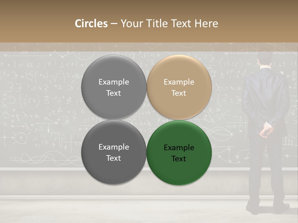 A Man Standing In Front Of A Blackboard With A Lot Of Writing On It PowerPoint Template
