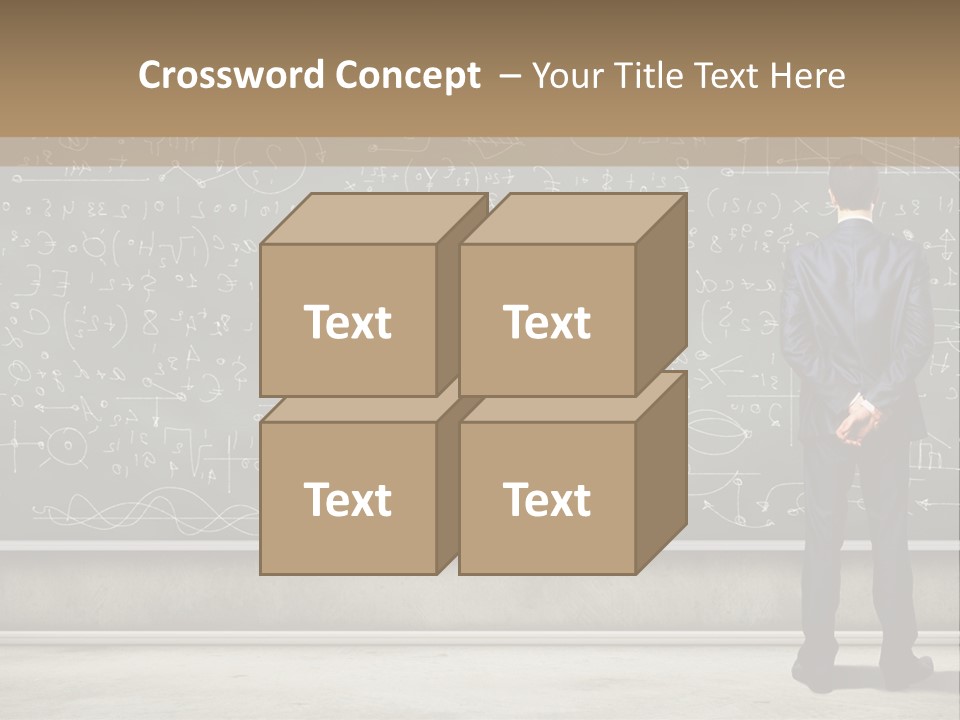 A Man Standing In Front Of A Blackboard With A Lot Of Writing On It PowerPoint Template