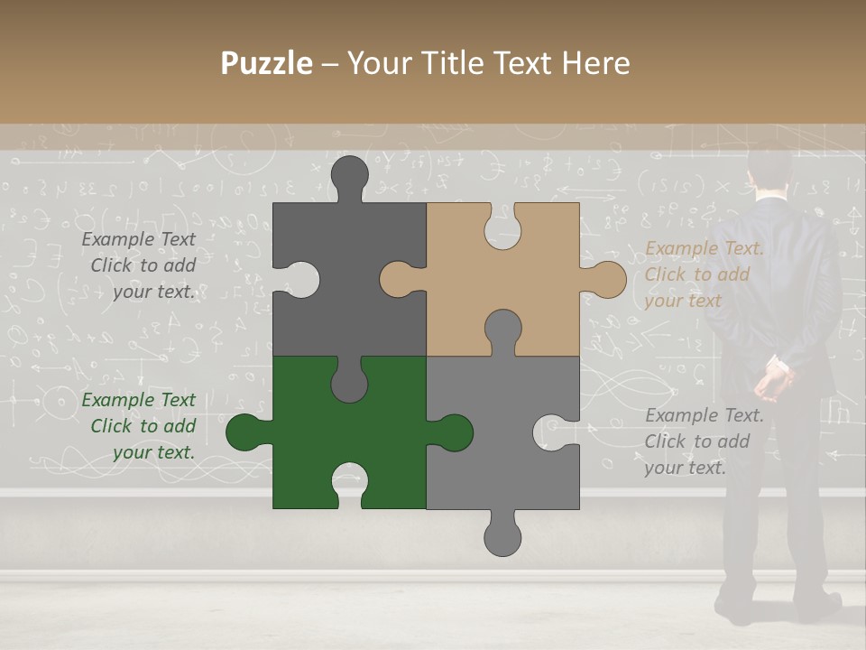 A Man Standing In Front Of A Blackboard With A Lot Of Writing On It PowerPoint Template