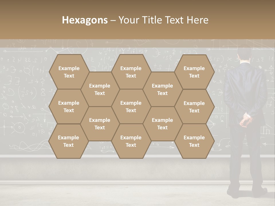 A Man Standing In Front Of A Blackboard With A Lot Of Writing On It PowerPoint Template