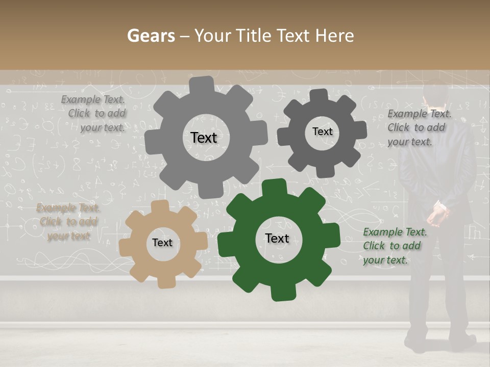 A Man Standing In Front Of A Blackboard With A Lot Of Writing On It PowerPoint Template