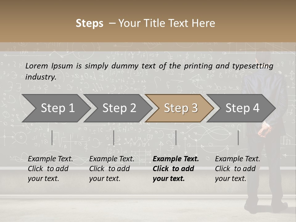 A Man Standing In Front Of A Blackboard With A Lot Of Writing On It PowerPoint Template