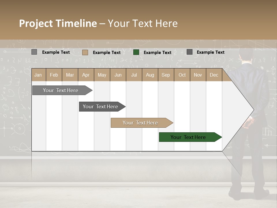A Man Standing In Front Of A Blackboard With A Lot Of Writing On It PowerPoint Template
