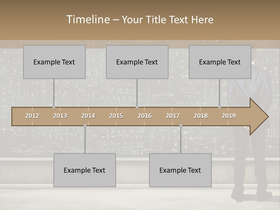 A Man Standing In Front Of A Blackboard With A Lot Of Writing On It PowerPoint Template