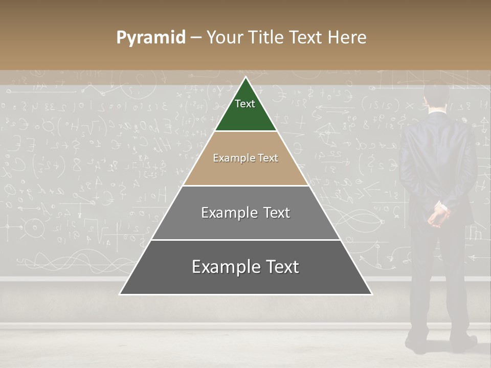 A Man Standing In Front Of A Blackboard With A Lot Of Writing On It PowerPoint Template