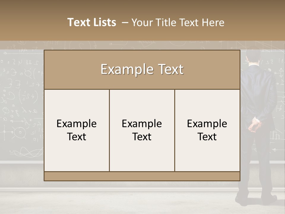 A Man Standing In Front Of A Blackboard With A Lot Of Writing On It PowerPoint Template