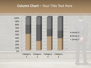 A Man Standing In Front Of A Blackboard With A Lot Of Writing On It PowerPoint Template