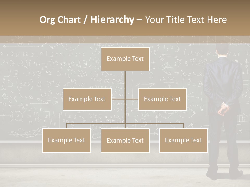 A Man Standing In Front Of A Blackboard With A Lot Of Writing On It PowerPoint Template