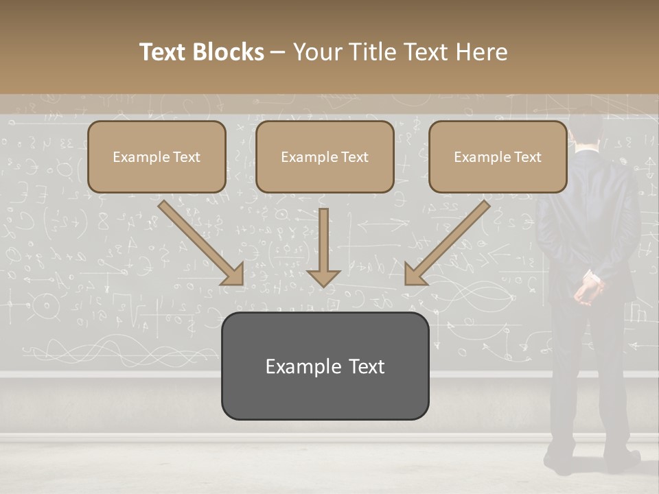 A Man Standing In Front Of A Blackboard With A Lot Of Writing On It PowerPoint Template