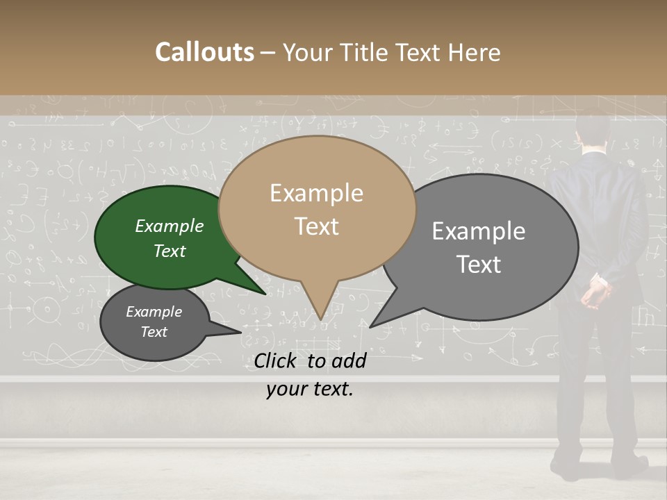 A Man Standing In Front Of A Blackboard With A Lot Of Writing On It PowerPoint Template