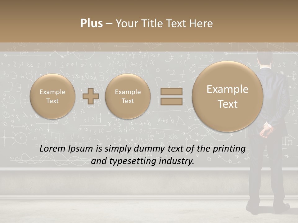 A Man Standing In Front Of A Blackboard With A Lot Of Writing On It PowerPoint Template