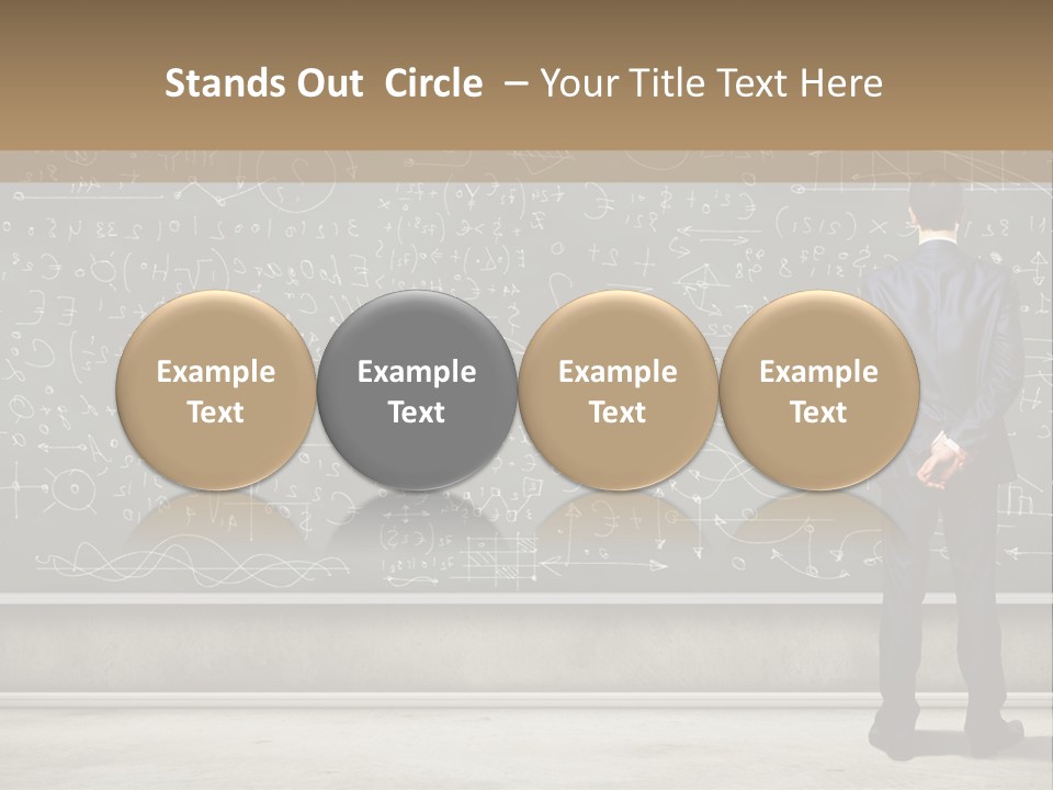 A Man Standing In Front Of A Blackboard With A Lot Of Writing On It PowerPoint Template
