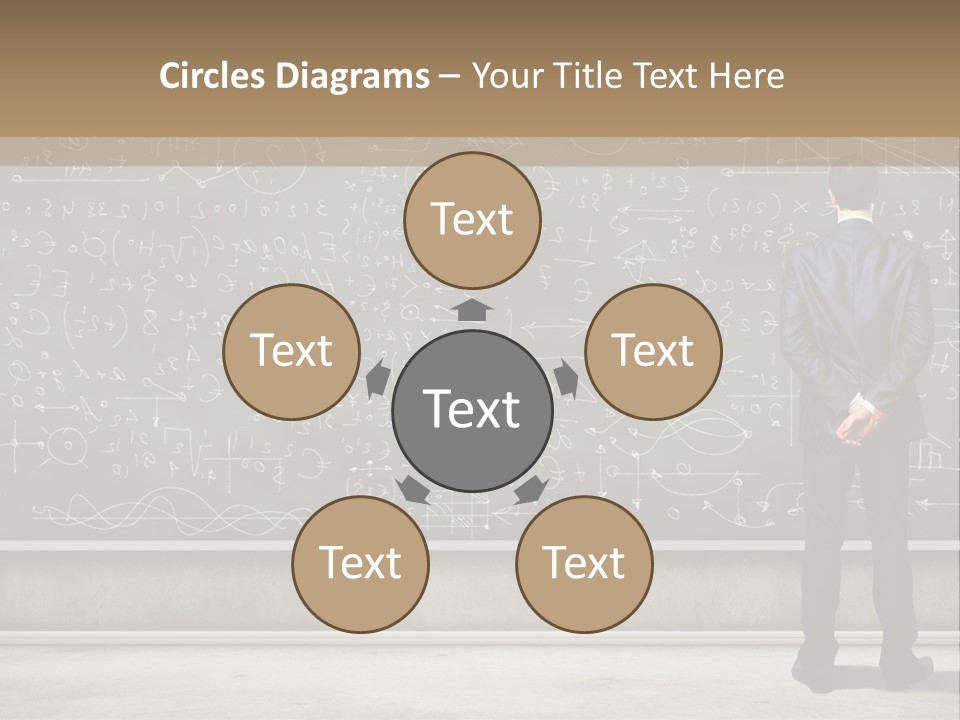 A Man Standing In Front Of A Blackboard With A Lot Of Writing On It PowerPoint Template