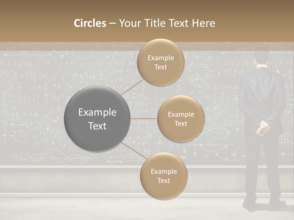 A Man Standing In Front Of A Blackboard With A Lot Of Writing On It PowerPoint Template