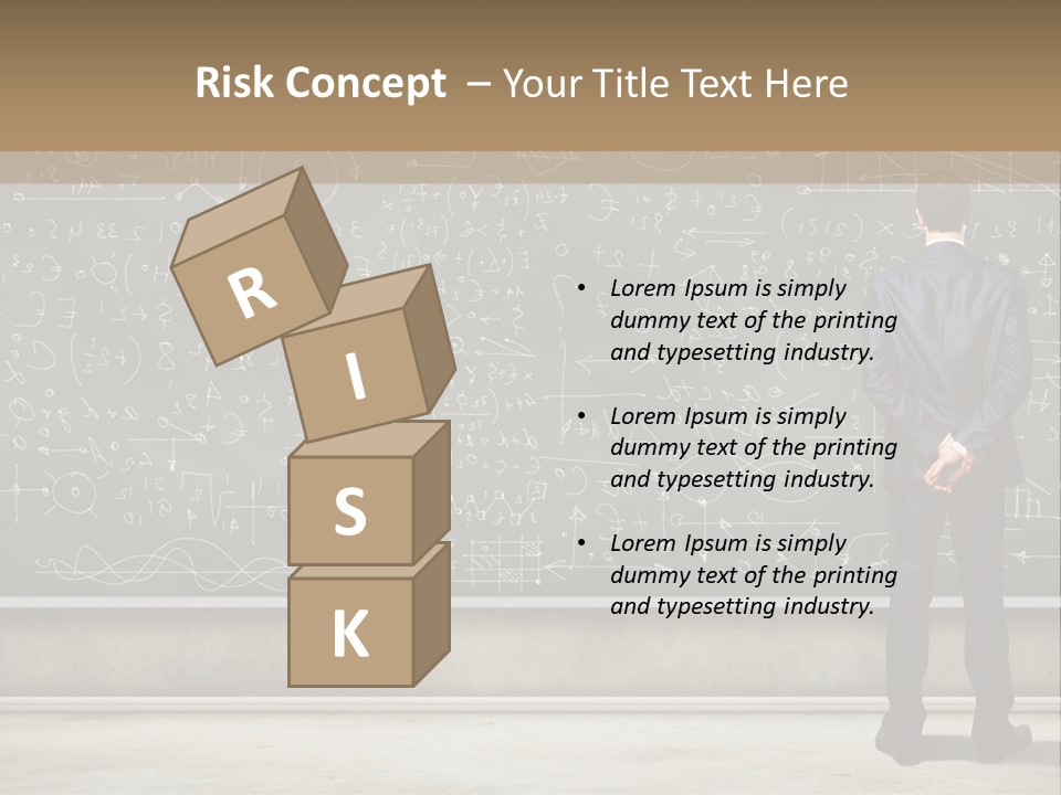 A Man Standing In Front Of A Blackboard With A Lot Of Writing On It PowerPoint Template