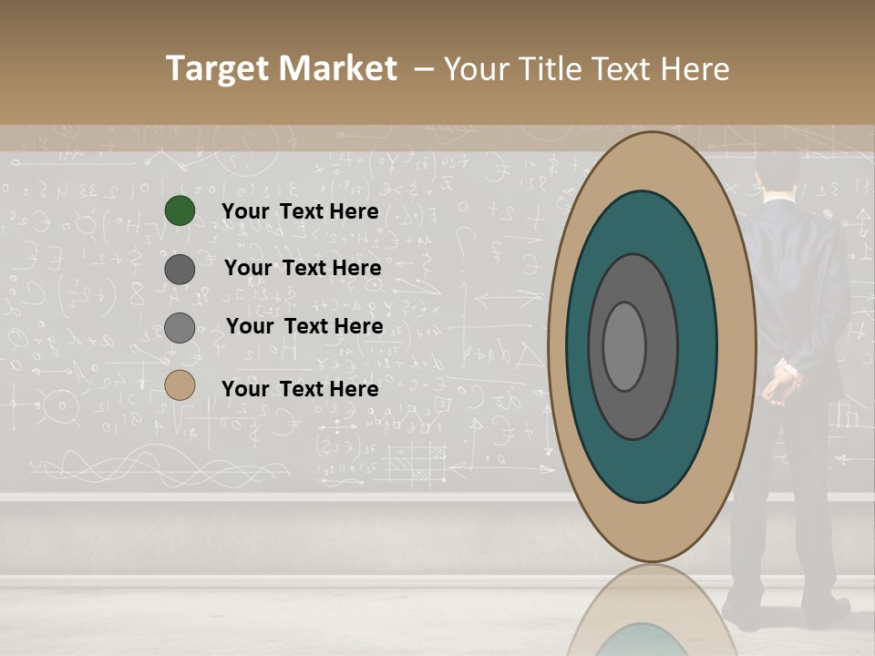 A Man Standing In Front Of A Blackboard With A Lot Of Writing On It PowerPoint Template
