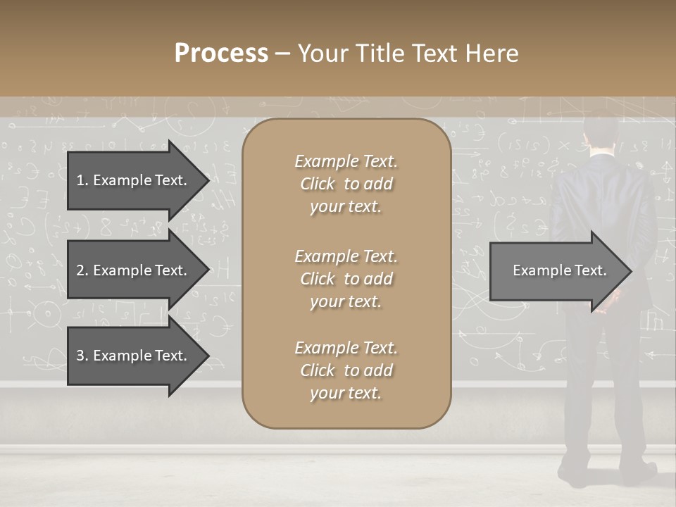 A Man Standing In Front Of A Blackboard With A Lot Of Writing On It PowerPoint Template