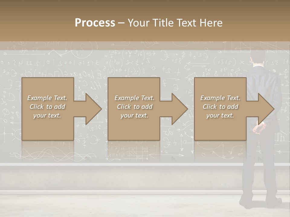 A Man Standing In Front Of A Blackboard With A Lot Of Writing On It PowerPoint Template