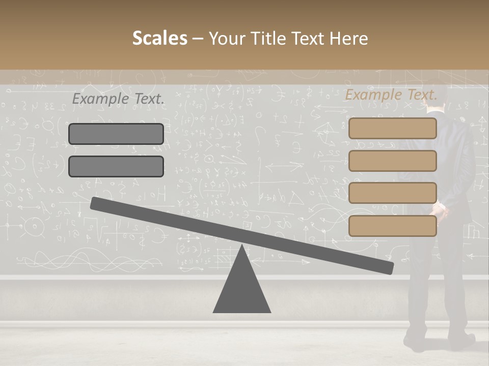 A Man Standing In Front Of A Blackboard With A Lot Of Writing On It PowerPoint Template