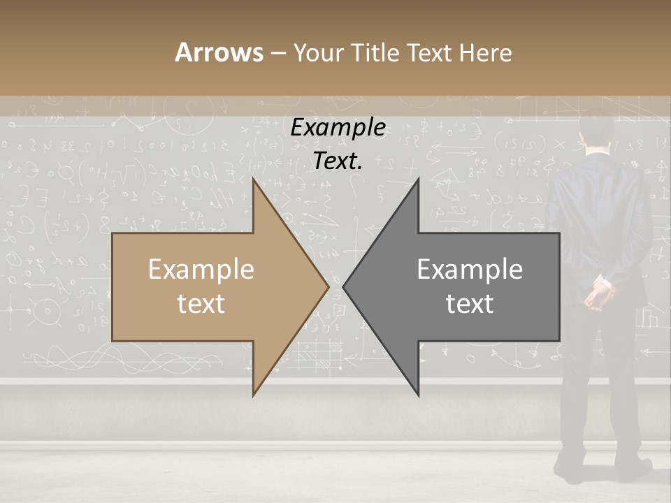 A Man Standing In Front Of A Blackboard With A Lot Of Writing On It PowerPoint Template