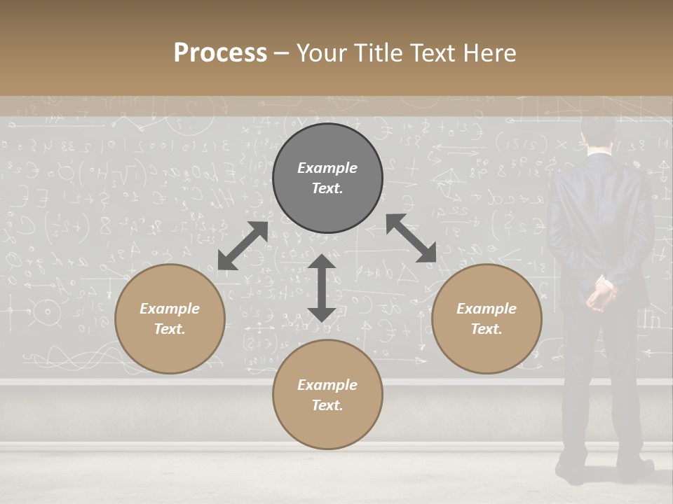A Man Standing In Front Of A Blackboard With A Lot Of Writing On It PowerPoint Template
