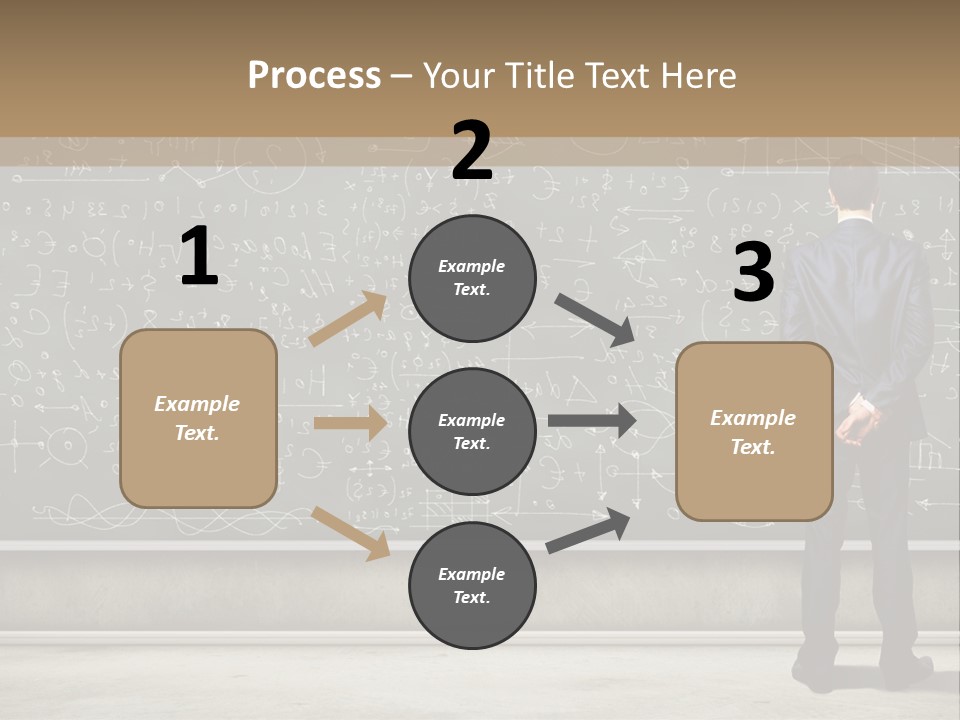 A Man Standing In Front Of A Blackboard With A Lot Of Writing On It PowerPoint Template