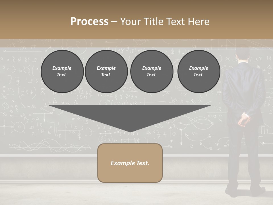 A Man Standing In Front Of A Blackboard With A Lot Of Writing On It PowerPoint Template