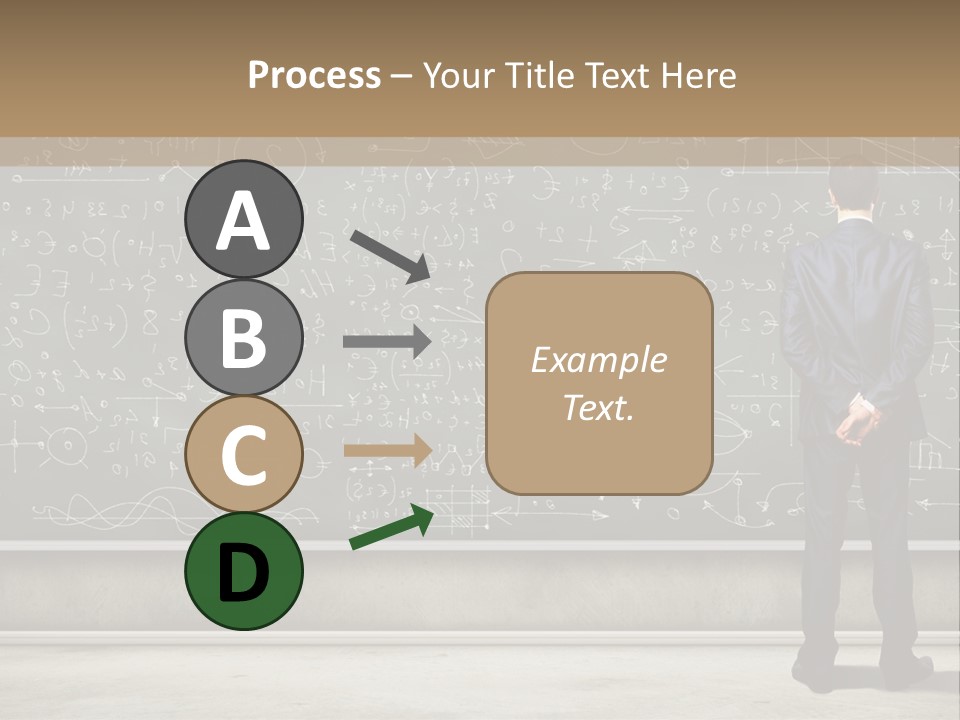 A Man Standing In Front Of A Blackboard With A Lot Of Writing On It PowerPoint Template