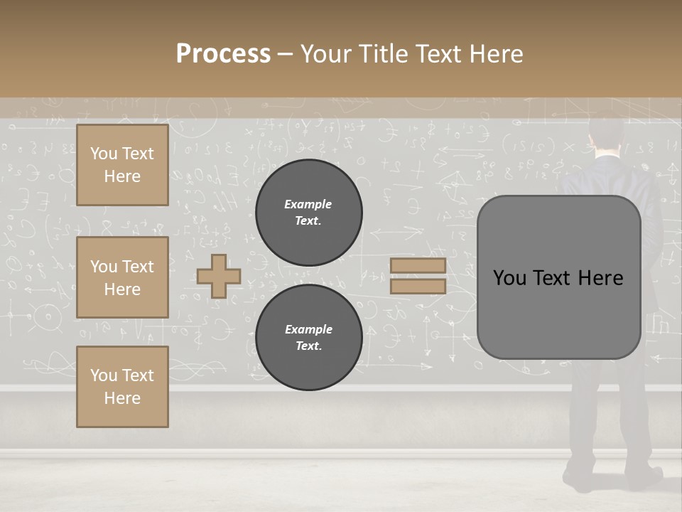 A Man Standing In Front Of A Blackboard With A Lot Of Writing On It PowerPoint Template