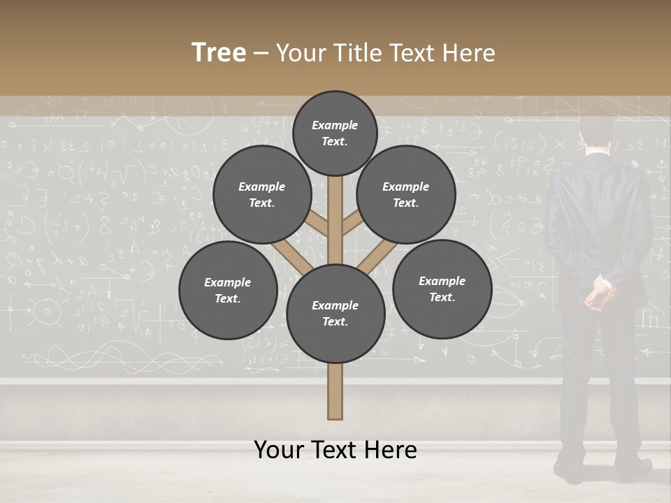 A Man Standing In Front Of A Blackboard With A Lot Of Writing On It PowerPoint Template