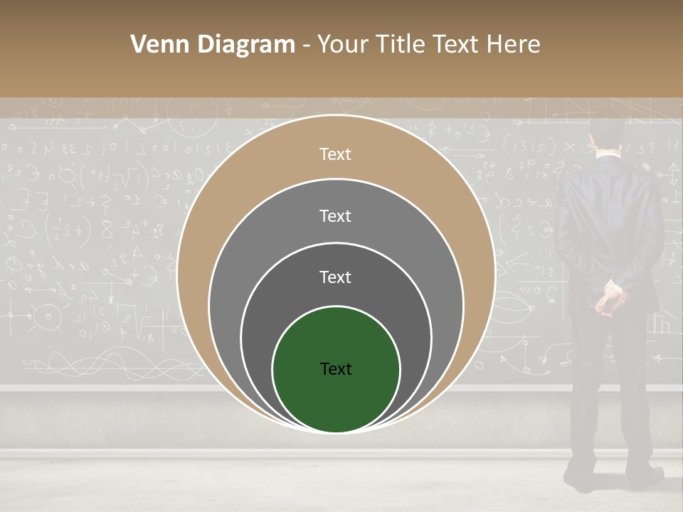 A Man Standing In Front Of A Blackboard With A Lot Of Writing On It PowerPoint Template