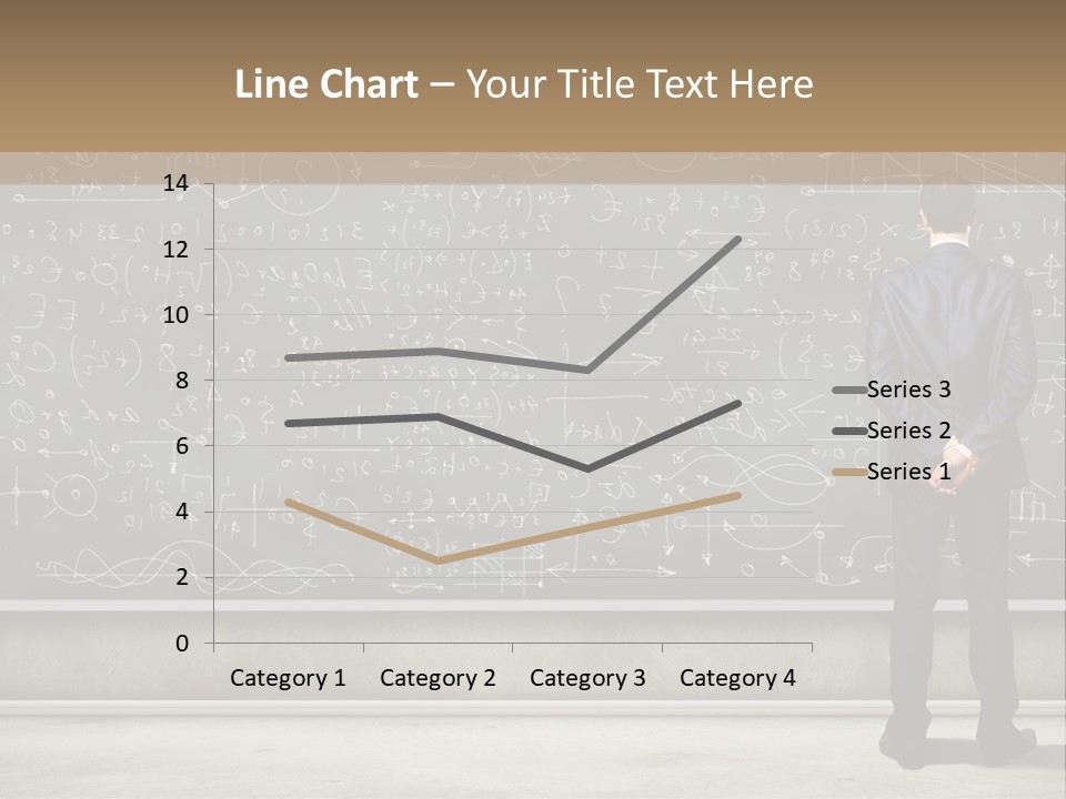 A Man Standing In Front Of A Blackboard With A Lot Of Writing On It PowerPoint Template