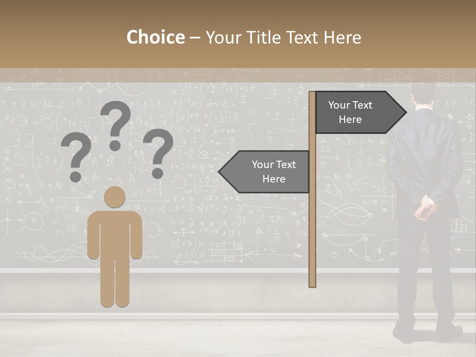A Man Standing In Front Of A Blackboard With A Lot Of Writing On It PowerPoint Template