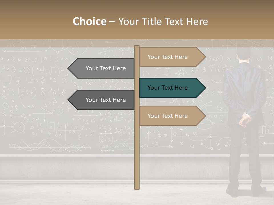 A Man Standing In Front Of A Blackboard With A Lot Of Writing On It PowerPoint Template