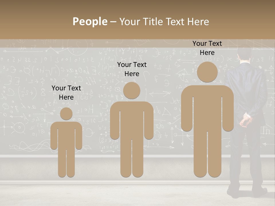 A Man Standing In Front Of A Blackboard With A Lot Of Writing On It PowerPoint Template