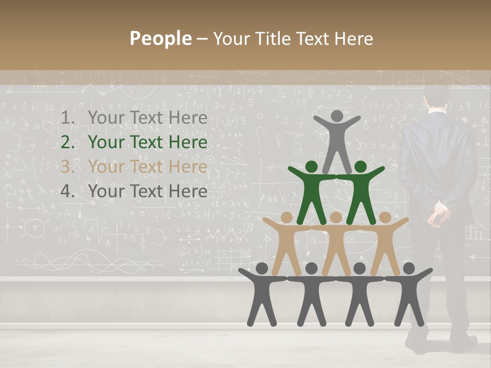 A Man Standing In Front Of A Blackboard With A Lot Of Writing On It PowerPoint Template