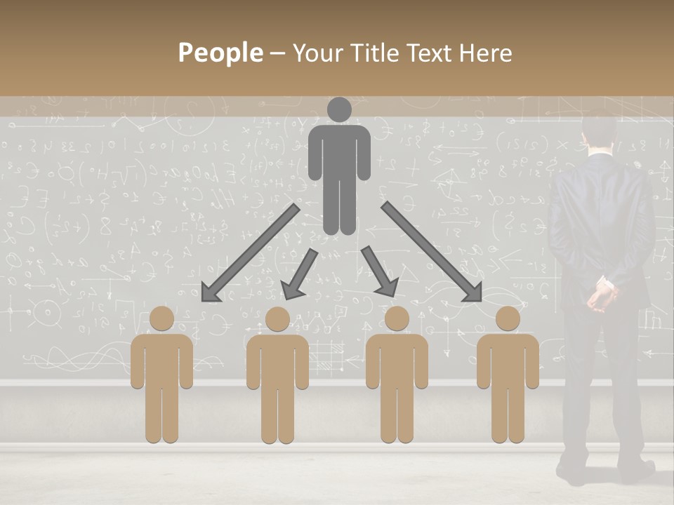 A Man Standing In Front Of A Blackboard With A Lot Of Writing On It PowerPoint Template