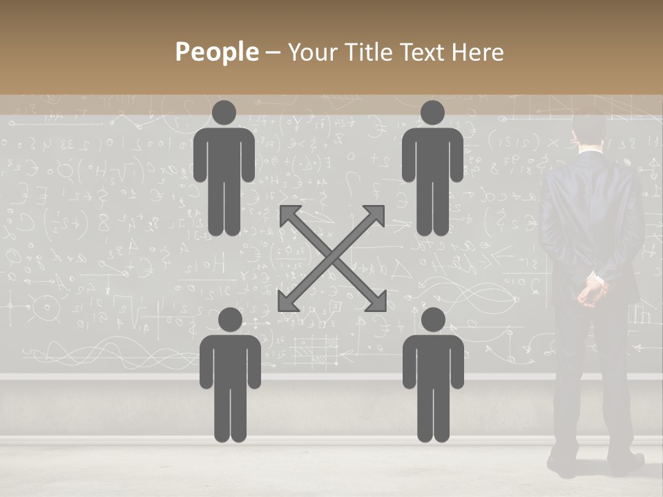 A Man Standing In Front Of A Blackboard With A Lot Of Writing On It PowerPoint Template