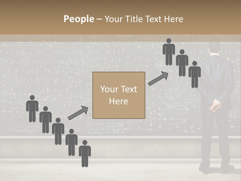 A Man Standing In Front Of A Blackboard With A Lot Of Writing On It PowerPoint Template