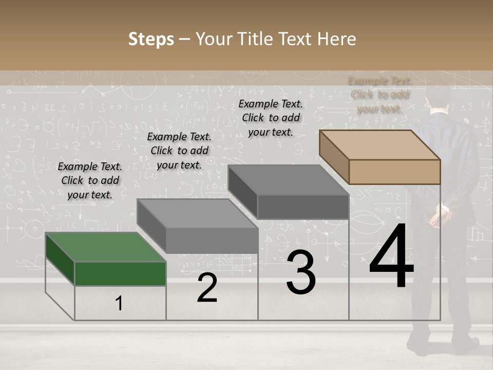 A Man Standing In Front Of A Blackboard With A Lot Of Writing On It PowerPoint Template